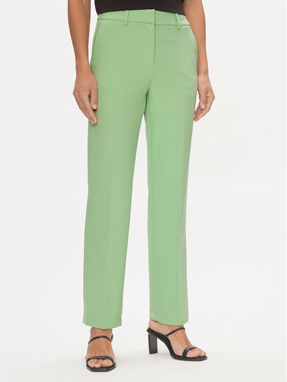 YAS Spodnie materiałowe Likka 26030744 Zielony Regular Fit