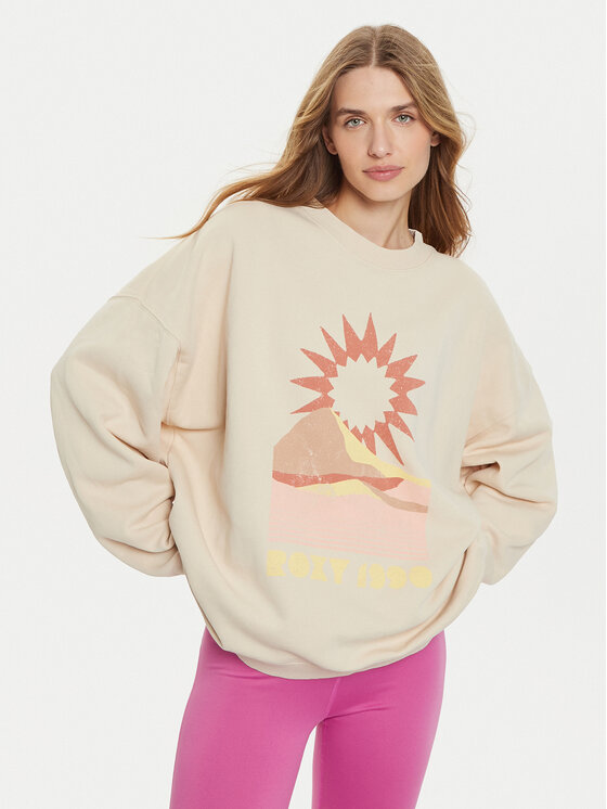 Roxy Bluza Lineup ERJFT04865 Beżowy Relaxed Fit
