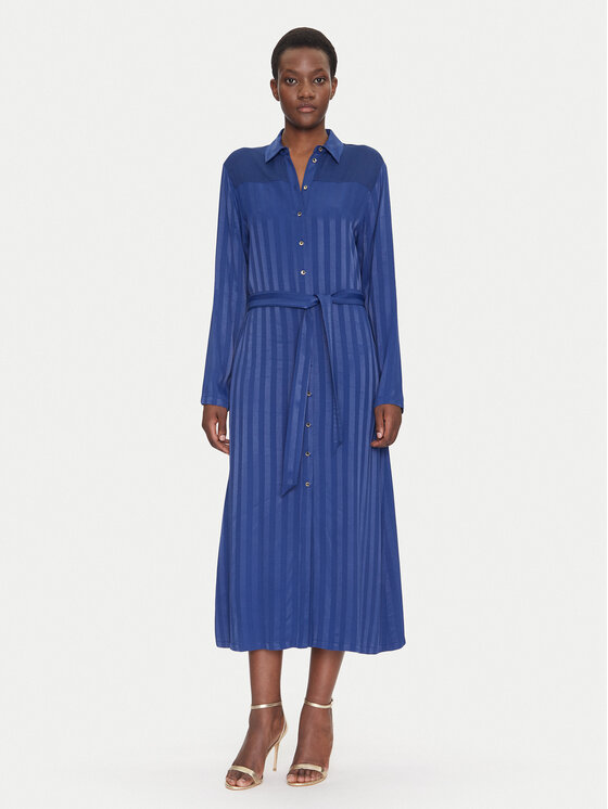 Fracomina Sukienka koszulowa FS25SD3002W413N8 Niebieski Regular Fit