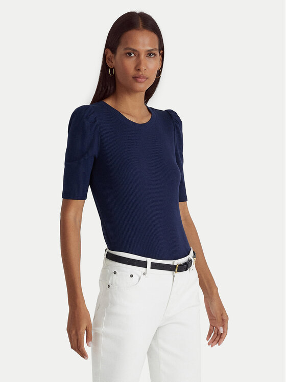 LAUREN RALPH LAUREN Bluzka 200902618001 Granatowy Slim Fit