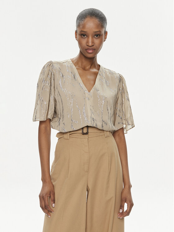 Bruuns Bazaar Bluzka Majlys BBW3952 Beżowy Regular Fit