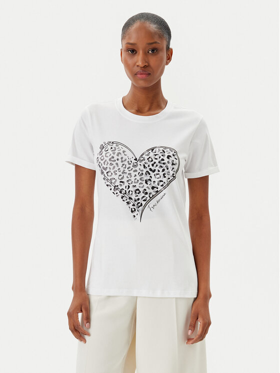Fracomina T-Shirt FR25ST3019J401N5 Biały Regular Fit