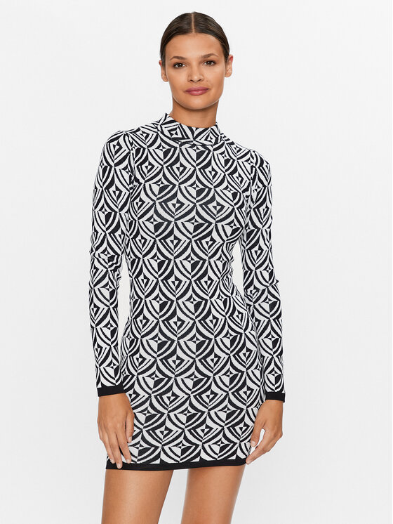 Glamorous Sukienka dzianinowa CK6805 Czarny Slim Fit