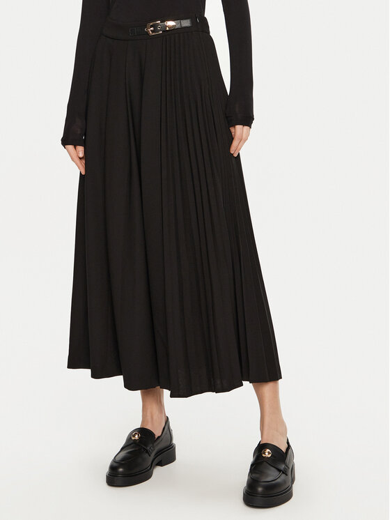 Lola Casademunt by Maite Spódnica plisowana MF2408004 Czarny Regular Fit