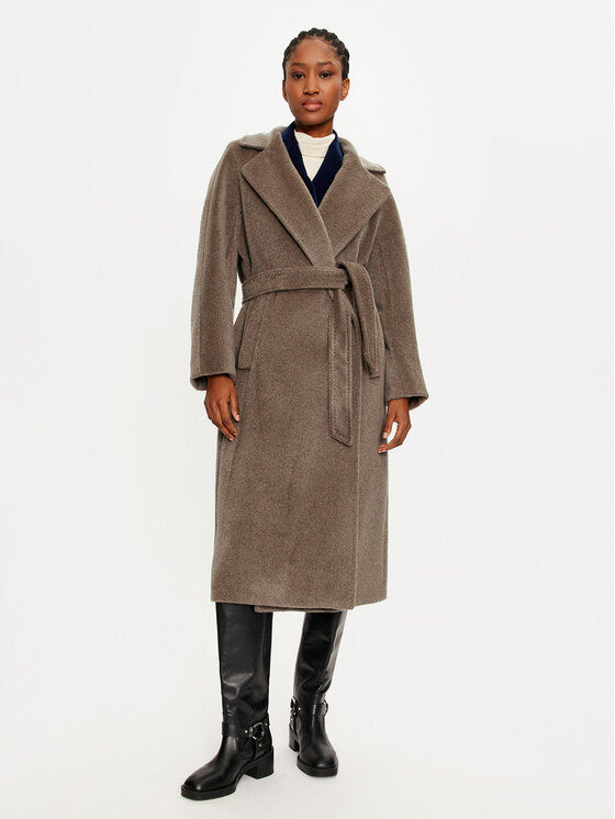 Weekend Max Mara Płaszcz wełniany Tempera 2425016102 Brązowy Regular Fit