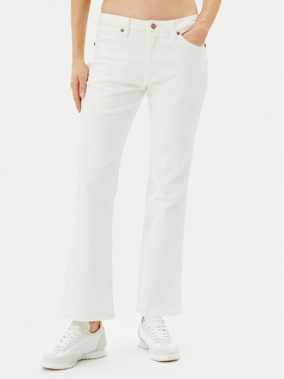 Wrangler Jeansy 112362665 Biały Bootcut Fit