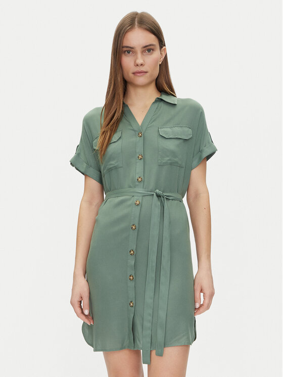 Vero Moda Sukienka koszulowa Bumpy 10325828 Zielony Loose Fit