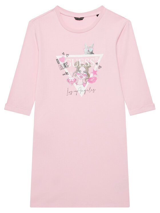 Guess Sukienka codzienna J3YK13 KA6W4 Różowy Regular Fit