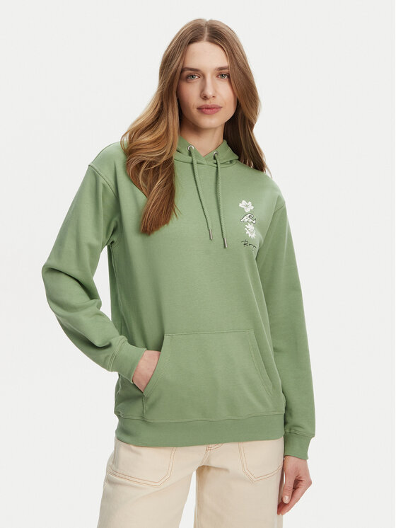 Roxy Bluza ERJFT04952 Zielony Regular Fit
