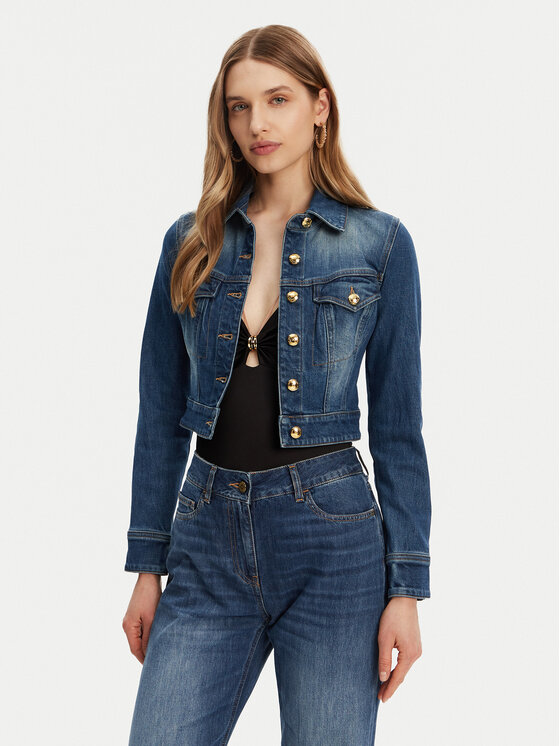 Elisabetta Franchi Kurtka jeansowa BJ-37I-51E2-V620 Niebieski Regular Fit