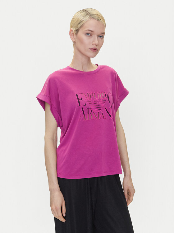 Emporio Armani T-Shirt EW000616 AF12187 UA227 Różowy Loose Fit