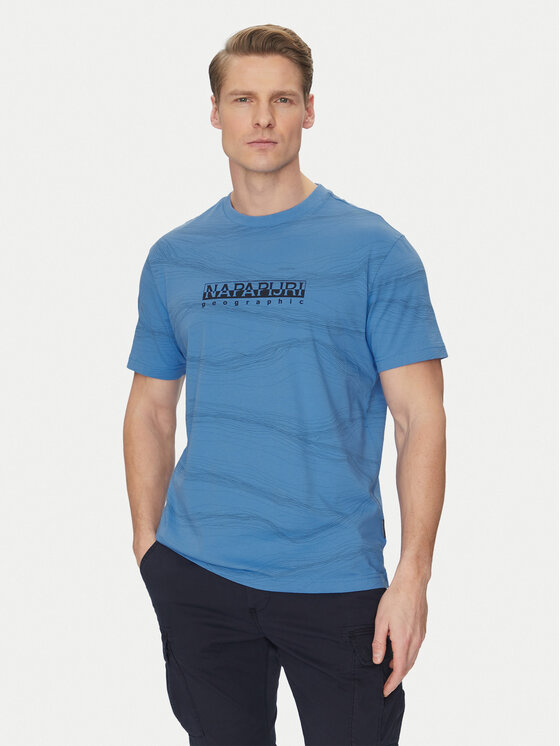 Napapijri T-Shirt B-Cellini NP0A4ILS Niebieski Regular Fit