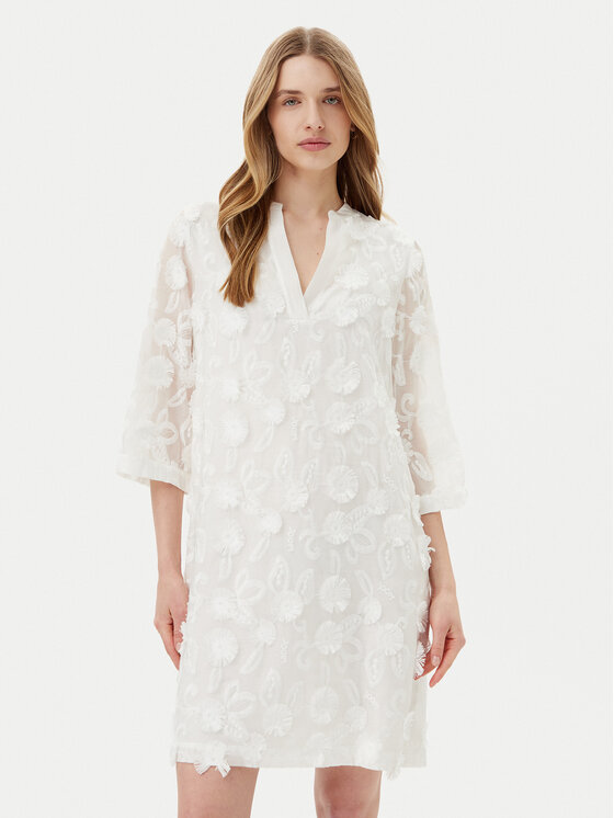 JOOP! Sukienka koktajlowa 58 252D58Delina 30046677 Écru Regular Fit