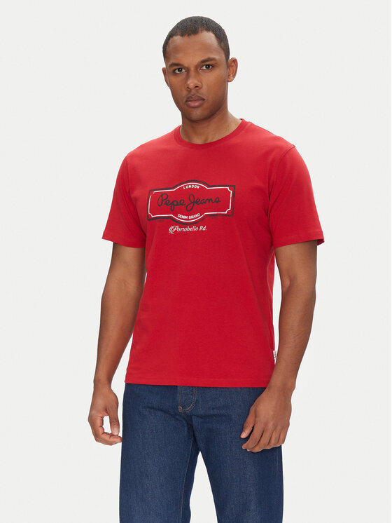 Pepe Jeans T-Shirt Daxton PM509786 Czerwony Regular Fit