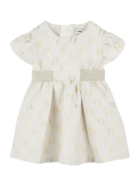 Karl Lagerfeld Kids Sukienka codzienna Z30515 M Écru Regular Fit