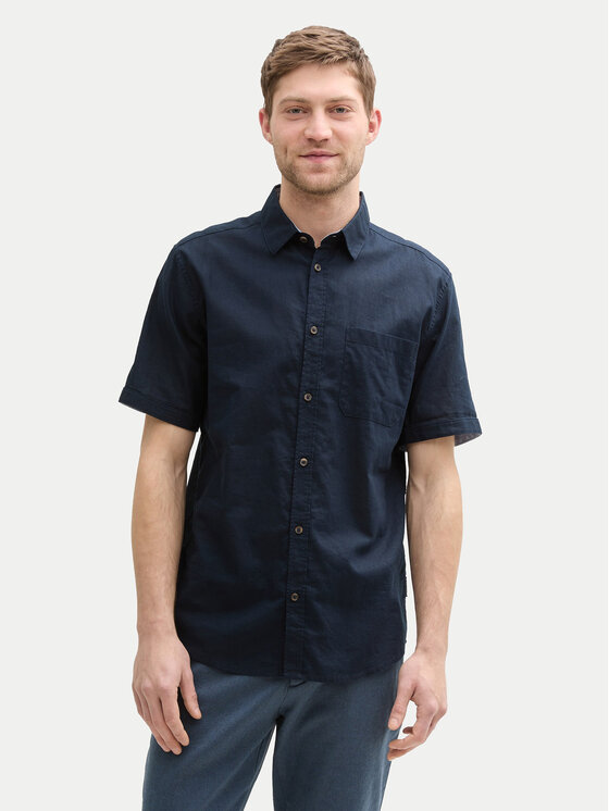 Tom Tailor Koszula 1045098 Granatowy Regular Fit