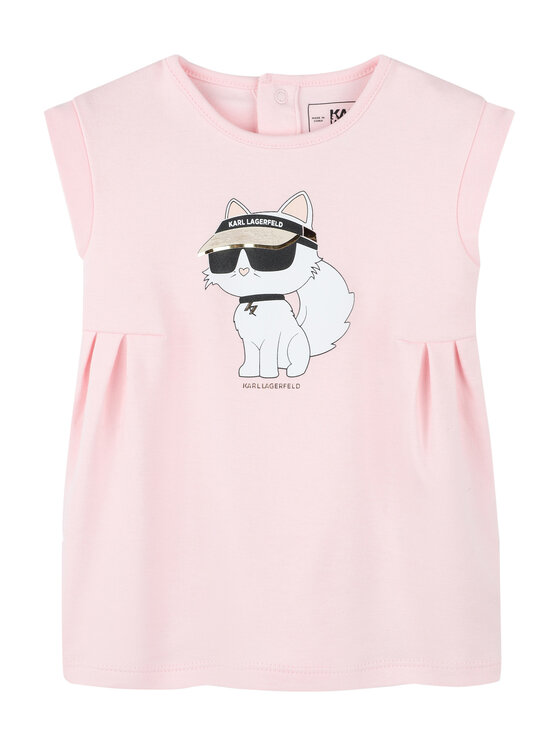 Karl Lagerfeld Kids Sukienka codzienna Z30510 S Różowy Regular Fit