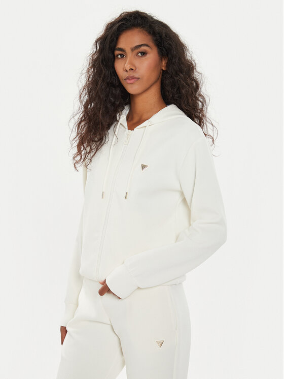 Guess Bluza V4YQ06 KCAY2 Écru Regular Fit