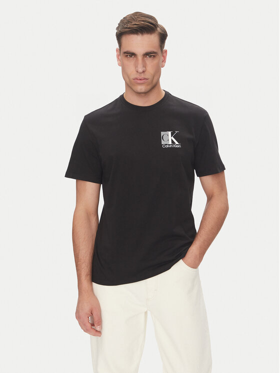 Calvin Klein T-Shirt Abstract Graphic LV04RC853G Czarny Regular Fit
