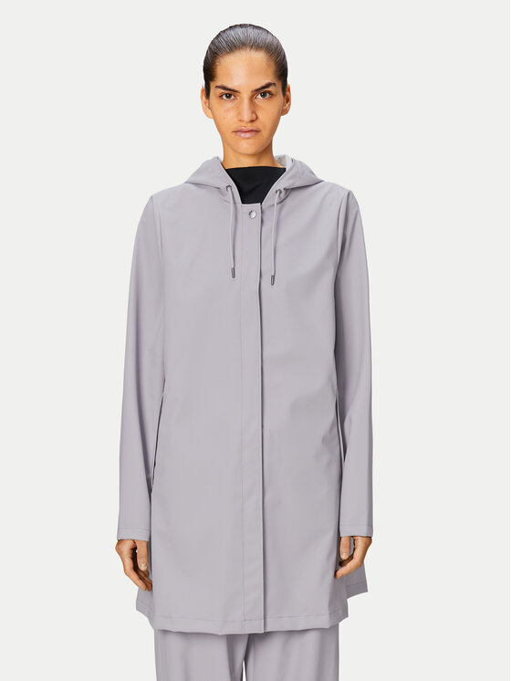 Rains Kurtka przeciwdeszczowa A-line W Jacket W3 18050 Szary Regular Fit