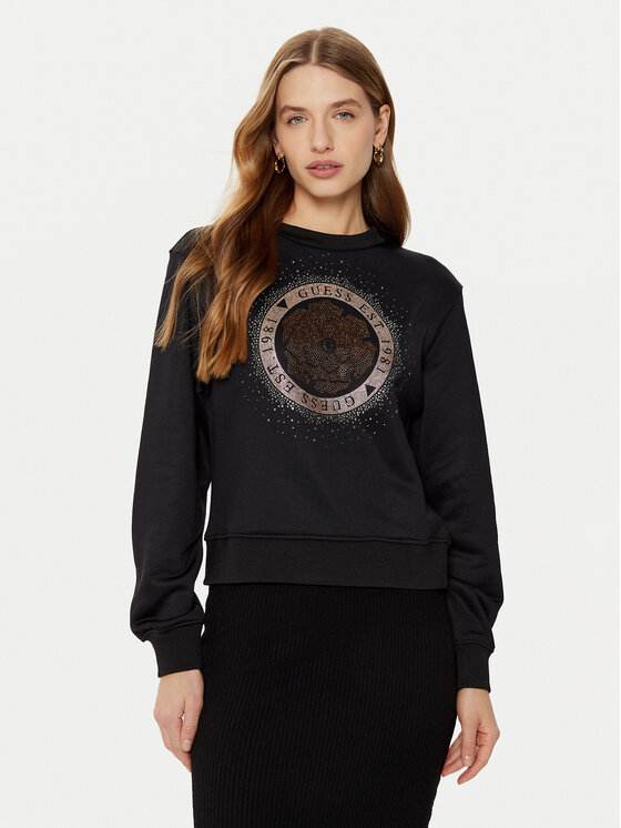 Guess Bluza W5RQ05 K7EX1 Czarny Regular Fit