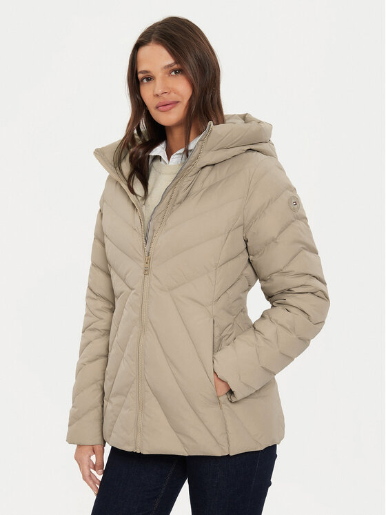 Tommy Hilfiger Kurtka puchowa Chevron WW0WW42623 Beżowy Regular Fit