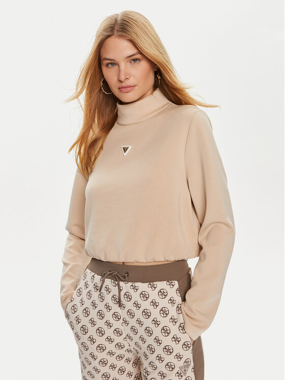 Guess Bluza Olympe V4YQ05 KCAY2 Beżowy Regular Fit