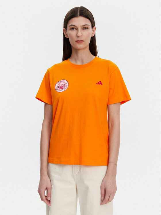 adidas T-Shirt FARM Graphic JD6293 Pomarańczowy Regular Fit