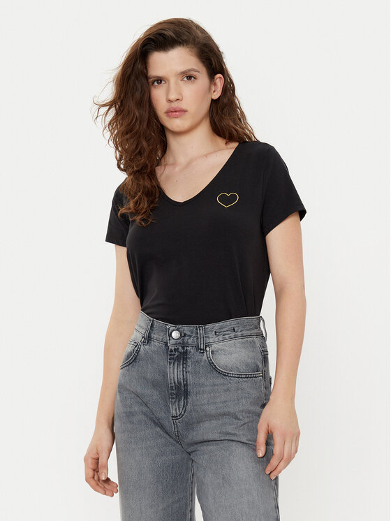 Pieces T-Shirt New Billy 17102921 Czarny Regular Fit