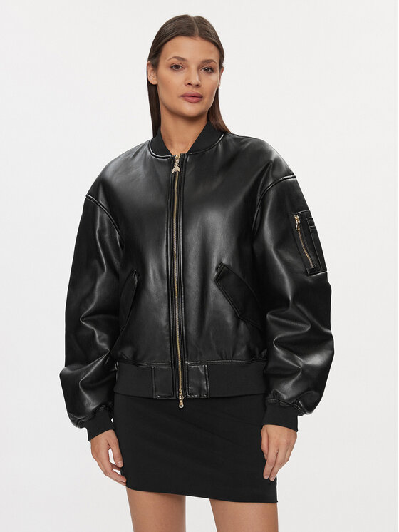 Patrizia Pepe Kurtka z imitacji skóry 8O0123/E005-K103 Czarny Regular Fit