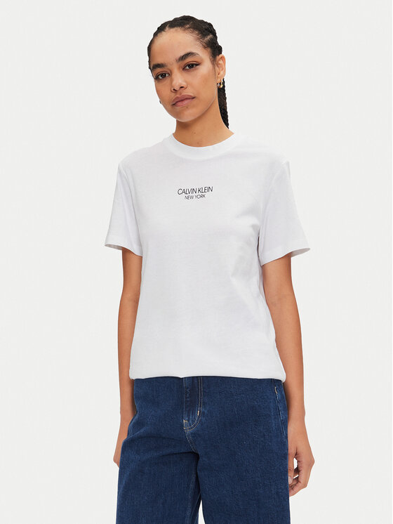 Calvin Klein T-Shirt New York K20K208064 Biały Regular Fit