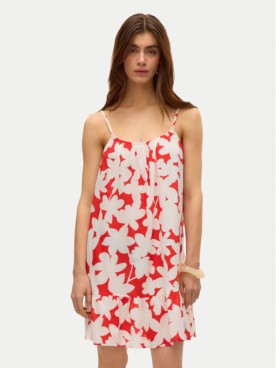 Vero Moda Sukienka letnia Dicthe 10323634 Czerwony Regular Fit