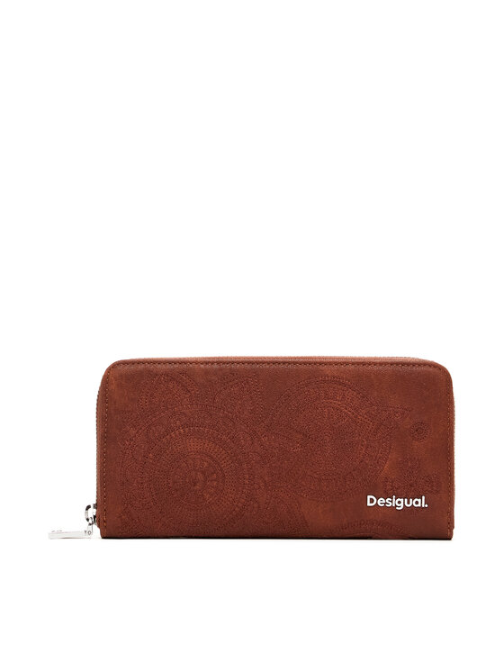 Desigual Duży Portfel Damski 25SAYP03 Brązowy