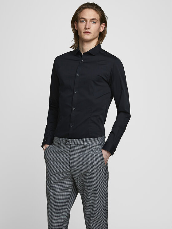 Jack&Jones Koszula Parma 12097662 Czarny Super Slim Fit
