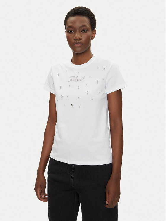 KARL LAGERFELD T-Shirt A2W17120 Biały Regular Fit