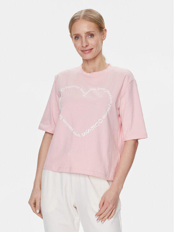 Guess T-Shirt V4RI07 K8FQ4 Różowy Boxy Fit
