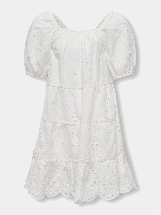 Kids ONLY Sukienka letnia Cleo 15320402 Biały Regular Fit
