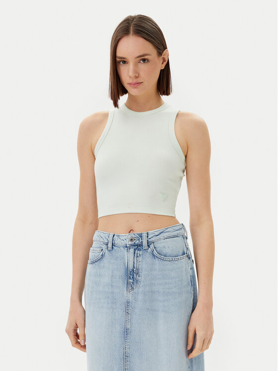 Guess Top V3GP19 K8RT2 Écru Slim Fit