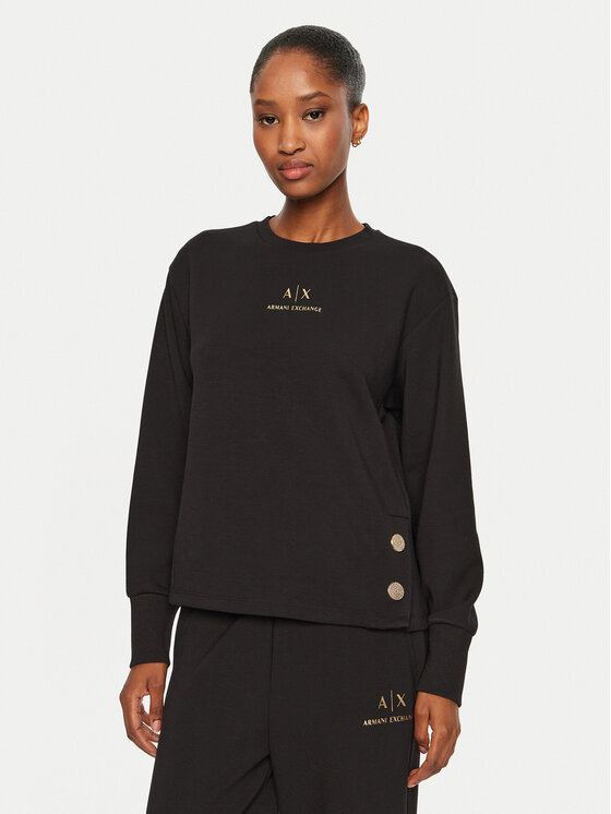 Armani Exchange Bluza 6DYM50 YJEGZ 1200 Czarny Regular Fit
