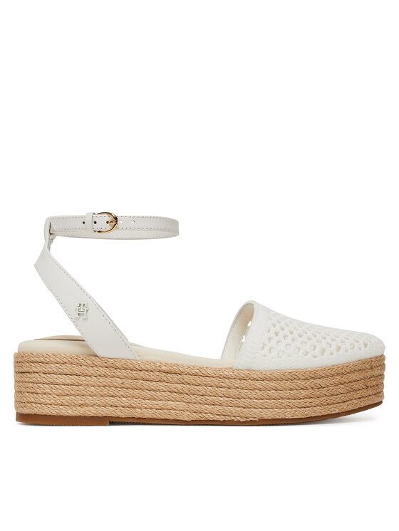 Tommy Hilfiger Espadryle Knit Mesh Espadrille Platform FW0FW08743 Biały