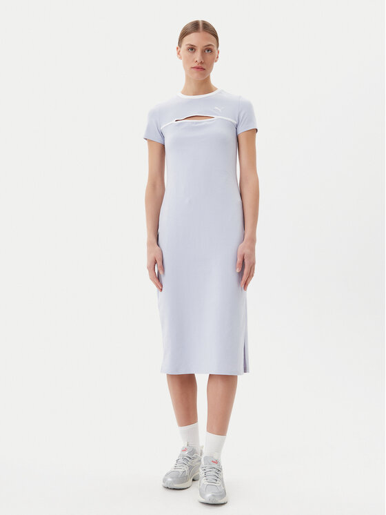 Puma Sukienka codzienna Ess Cut-Out 629769 Błękitny Slim Fit