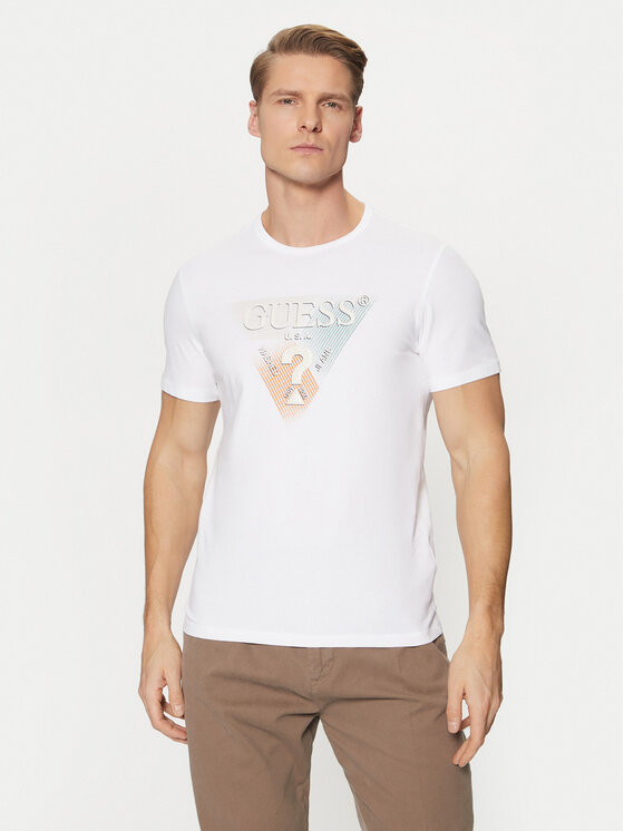 Guess T-Shirt M5RI14 J1314 Biały Slim Fit