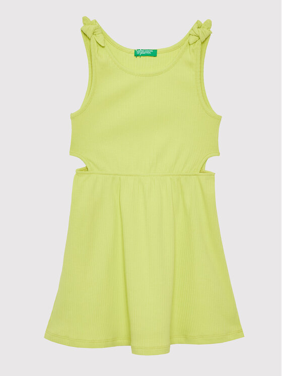 United Colors Of Benetton Sukienka letnia 3HCGCV005 Żółty Regular Fit