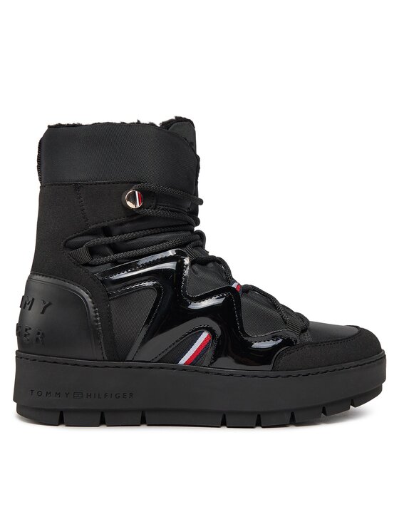Tommy Hilfiger Śniegowce Patent Snowboot FW0FW07852 Czarny