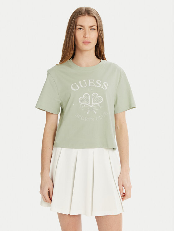 Guess T-Shirt V5GI04 I3Z14 Zielony Regular Fit