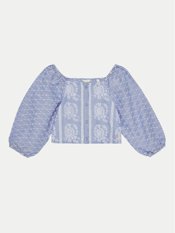 Guess Bluzka J5GH08WH7K0 Niebieski Regular Fit