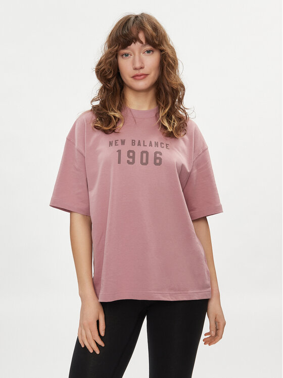 New Balance T-Shirt WT41519 Różowy Oversize