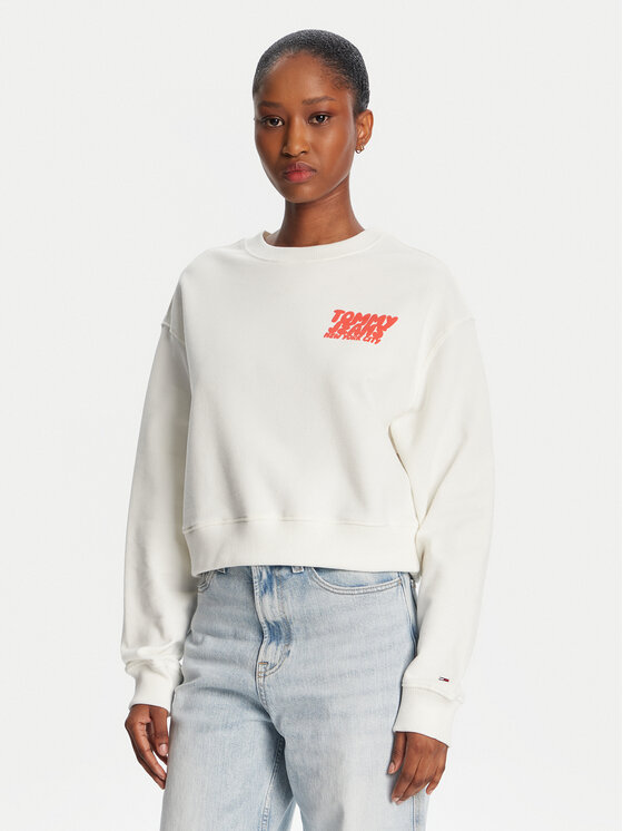 Tommy Jeans Bluza DW0DW21345 Biały Relaxed Fit
