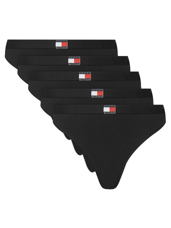 Tommy Hilfiger Komplet 5 par stringów UW0UW05642 Czarny