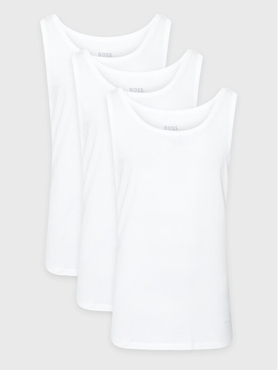Boss Komplet 3 tank topów 50475278 Biały Regular Fit